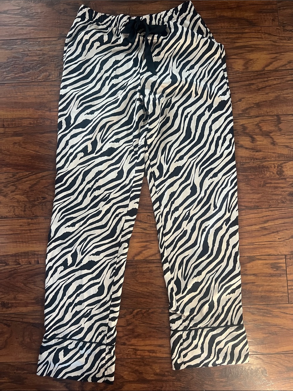 Victoria's Secret Black and White Zebra Print Pajama Pants